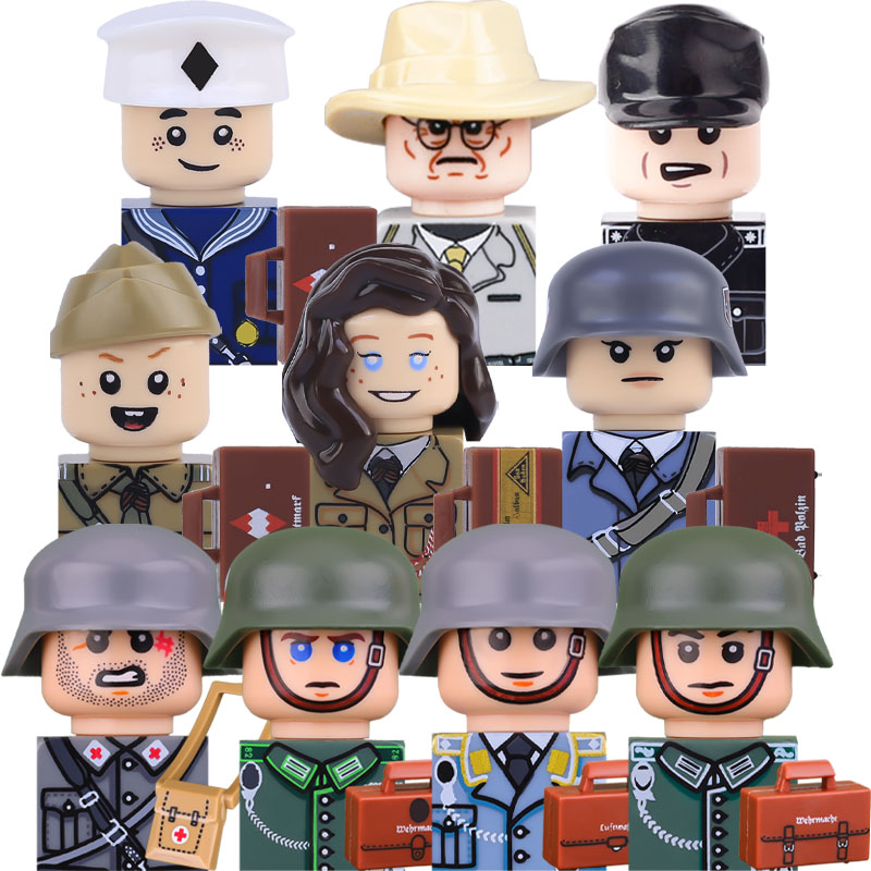 Lego Minifigure Holder - Military Soldier Figures Building Block German