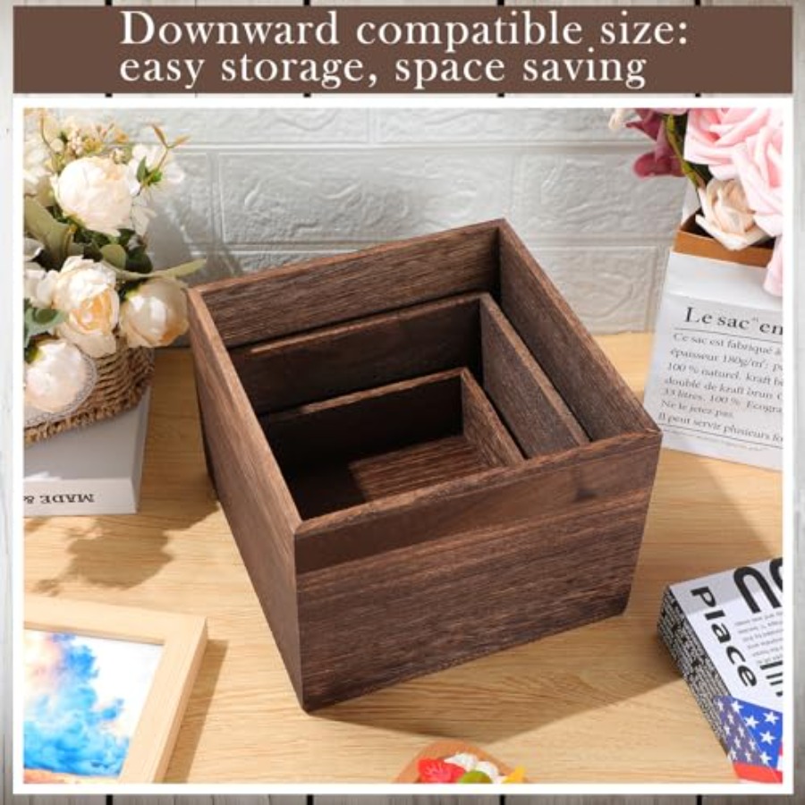 6 Pcs Wood Display Risers Rust - Display Risers Set review and price