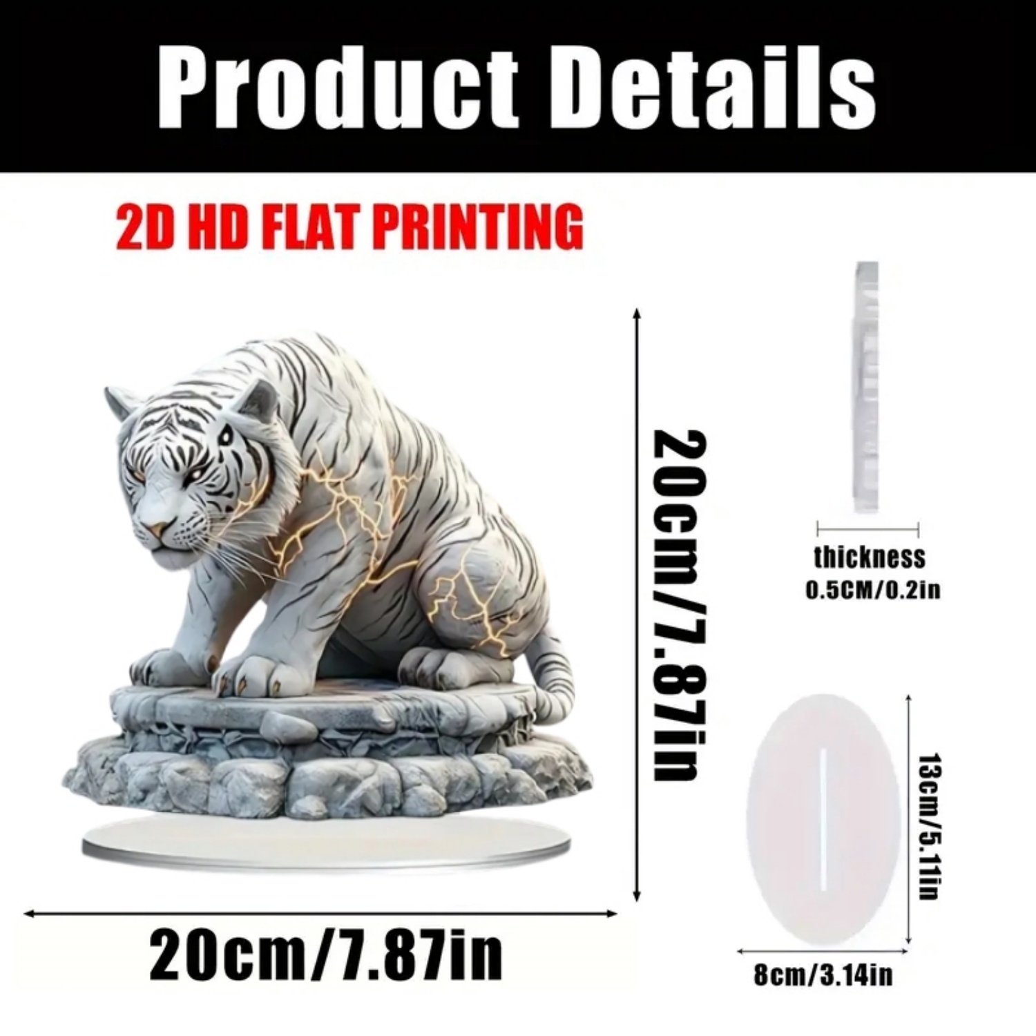 Two Tigers Statue,2D Flat Anim - Display Case Acrylic review and price