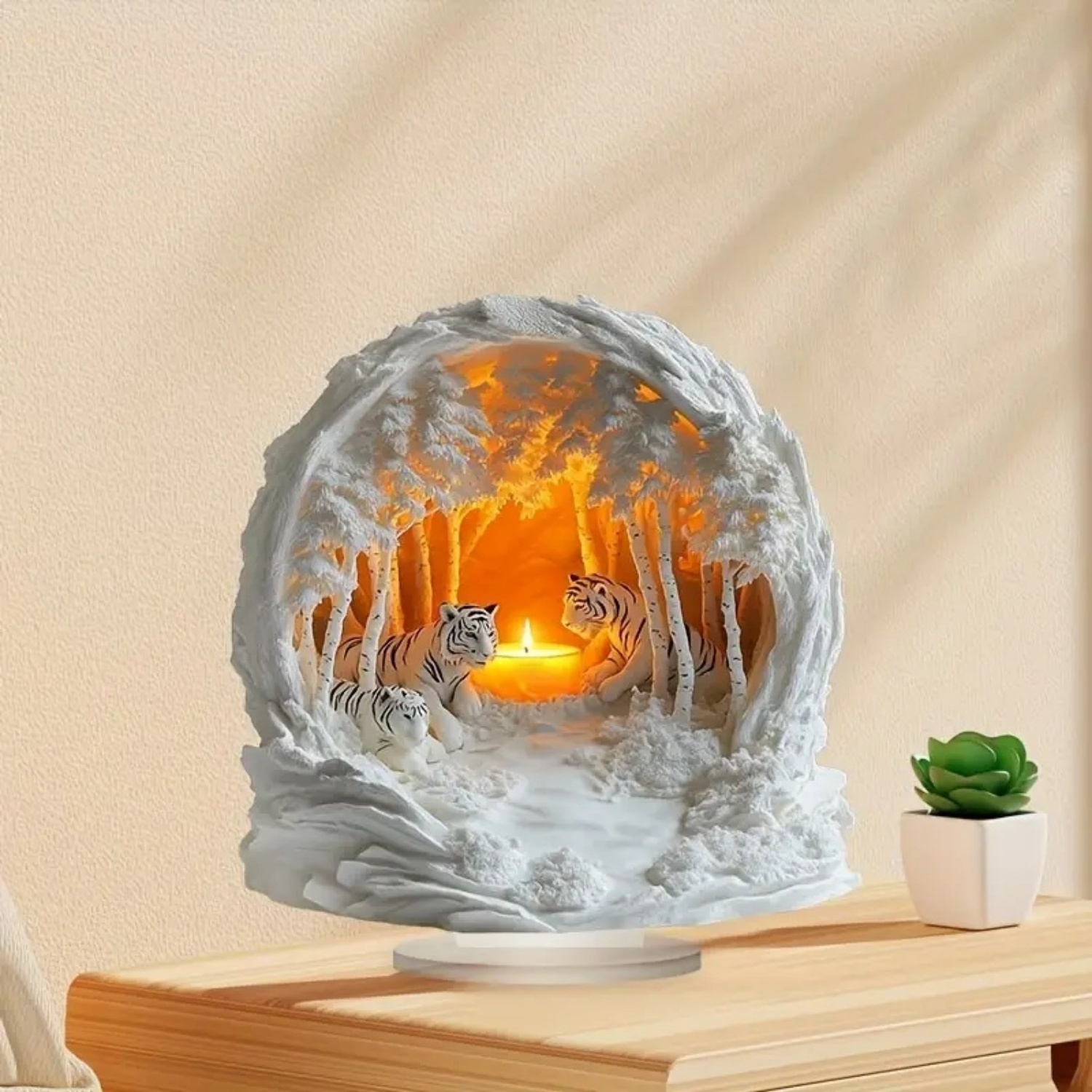 Two Tigers Statue,2D Flat Anim - Display Case Acrylic review and price