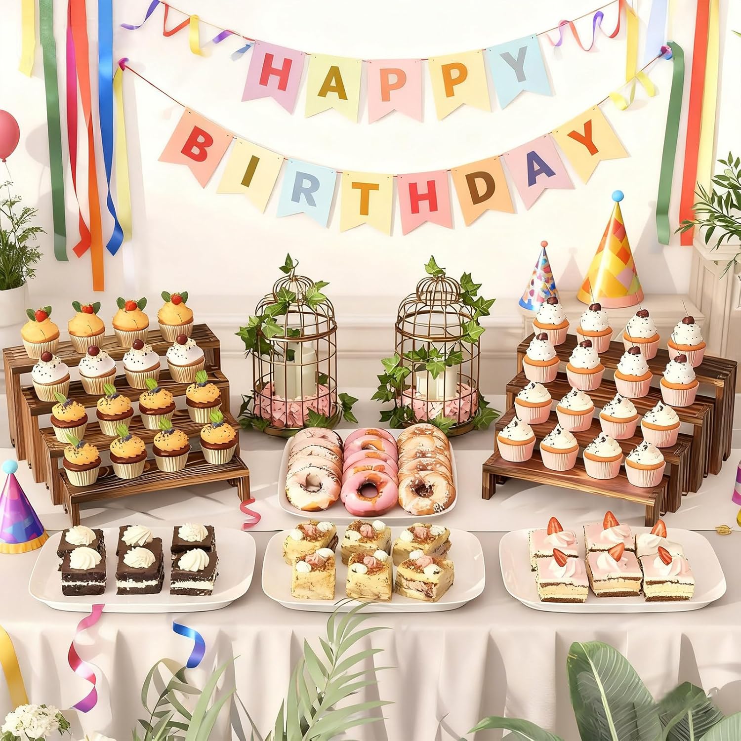2 Tier Wooden Cupcake Stand Se - Display Risers Set review and price