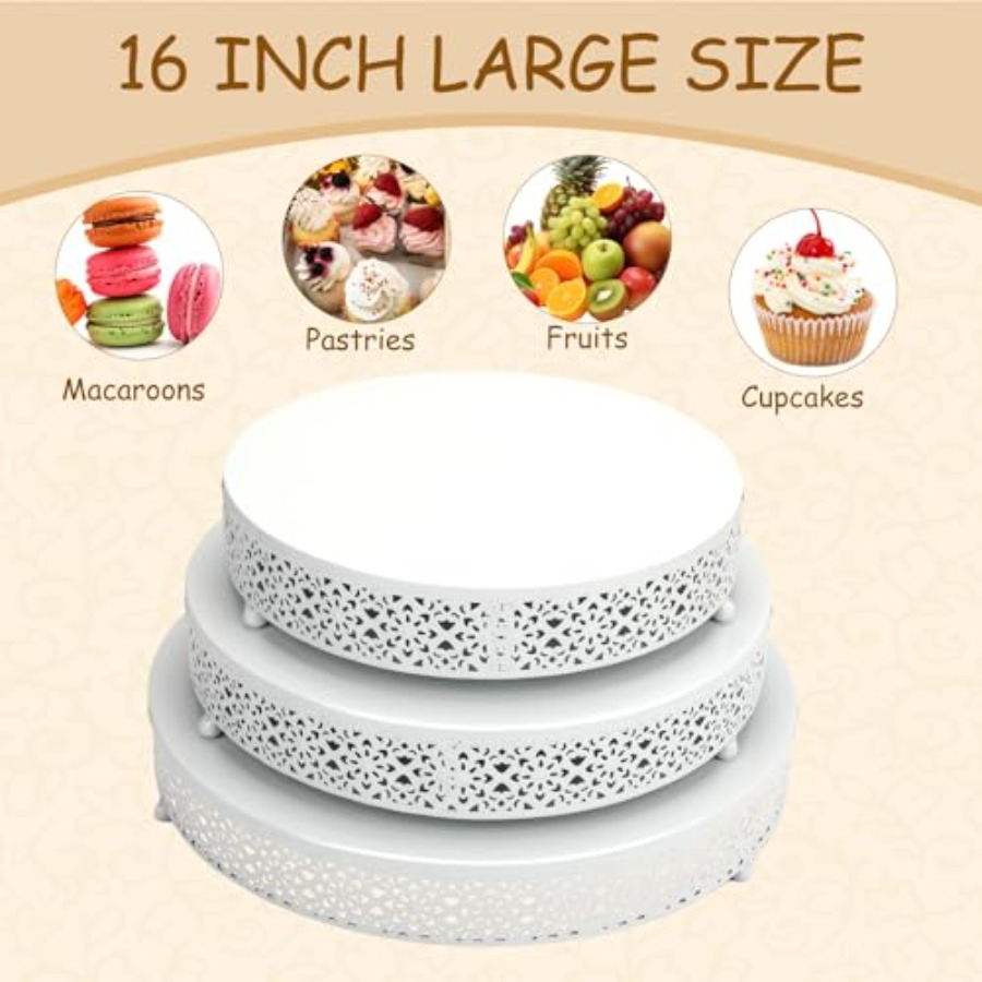 3 Pcs Cake Stands Set 16'' 14' - Display Risers Set review and price