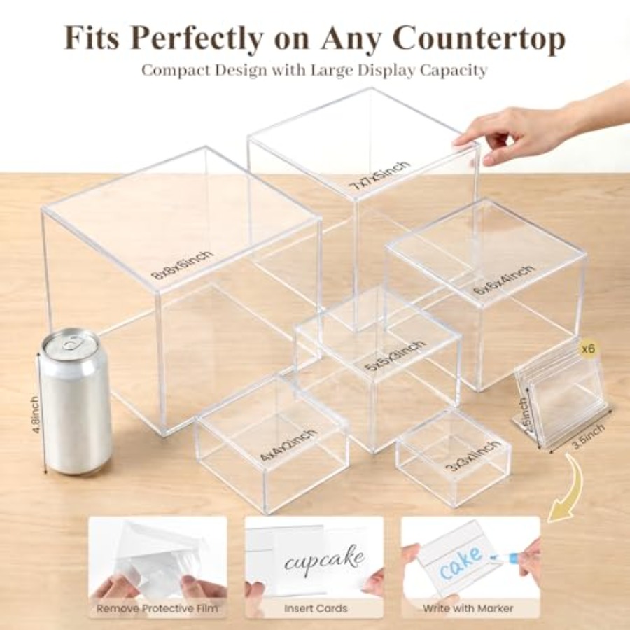 6PCS Clear and Buffet Risers w - Display Risers Set review and price
